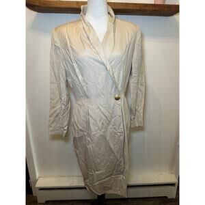 Vintage New Classics New York 90’S Linen Blazer Chic Gold Button Accent Size 12